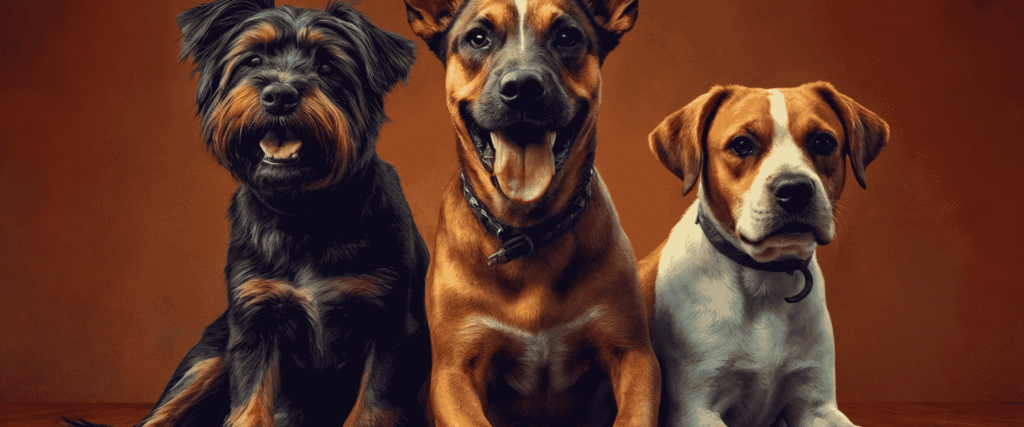 Three happy dogs featured on PurrliPaw pet care homepage banner